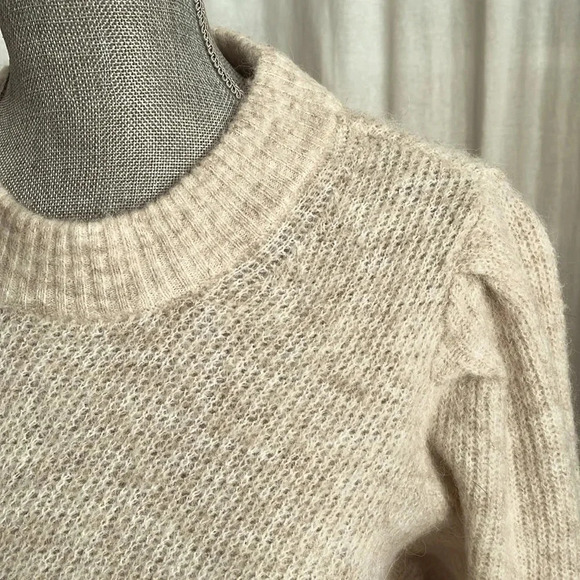 SELECTED FEMME Alpaca Wool Blend Sweater Puff Sleeve, Size XL - Picture 2 of 11